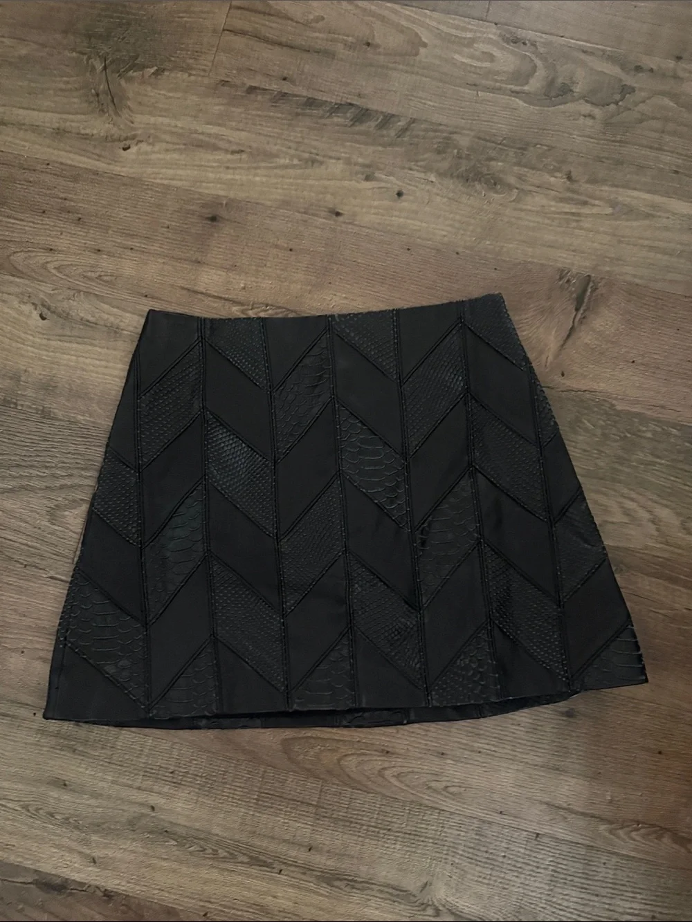 Alice + Olivia Patchwork Leather Skirt